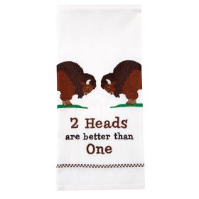 2 Heads Are Better Dishtowel