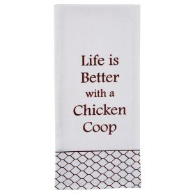 Life Is Better Flour Sack Printed Dishtowel