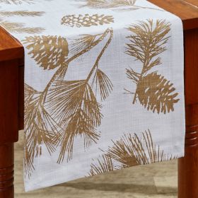 Patricia Heaton Home Gold Pinecone Table Runner  36"L