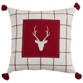 Eva & Co Christmas Cheer Reindeer Pillow 20" - Polyester Insert