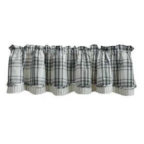 Onyx And Ivory Lined Layered Valance 16"L