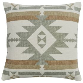 Eva & Co Neutral Aztec Printed 20" Pillow - Polyester Insert