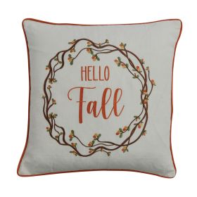 Bittersweet Embroidered Pillow 20" Feather Down Insert