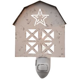 Barn Night Light - Distressed White