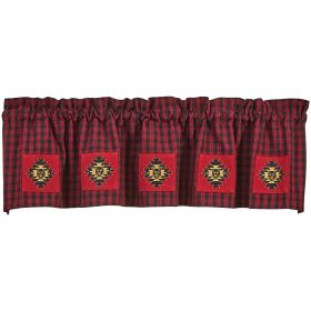 Black Bear Red Dawn Lined Patch Valance 14" L