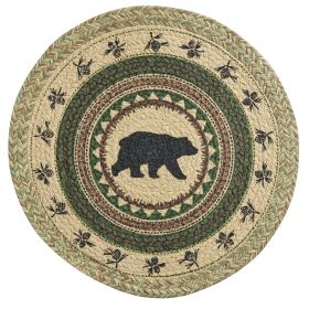 Country Pines Bear Printed Braided Placemat 15"