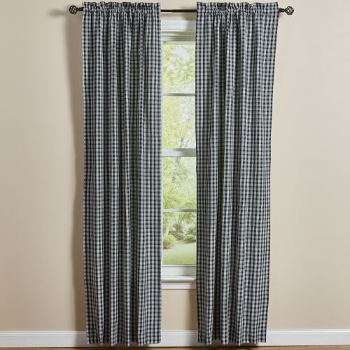 Stafford Lined Panel Pair 84"L - Black And Cream