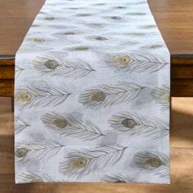 Feathered Fall Print Table Runner 54"L