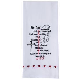 John 3:16 Embroidered Dishtowel
