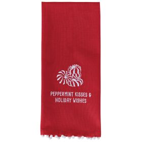 Peppermint Kisses Decorative Dishtowel