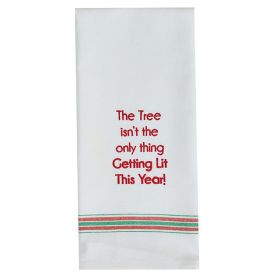 Tree Isn't The Only Thing Getting Lit Dishtowel