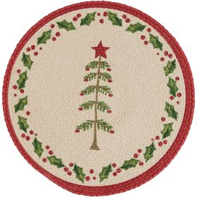 Feather Tree Printed Braided Placemat 15" Dia
