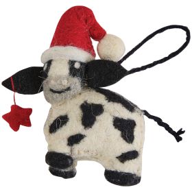 Christmas Cow Felt Ornament