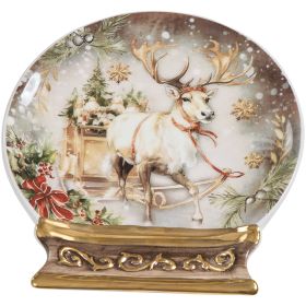 Snow Globe Reindeer Spoon Rest