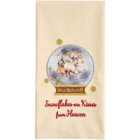 Snow Globe Reindeer Decorative Dishtowel