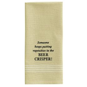 Beer Crisper Embroidered Dishtowel