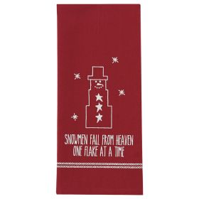 Snowmen Fall From Heaven Embroidered Dishtowel