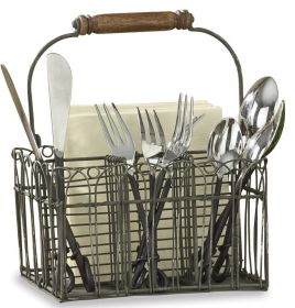 Vintage Wire Flatware Napkin Caddy