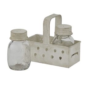 Grater Caddy with Mason Jar Salt & Pepper Set