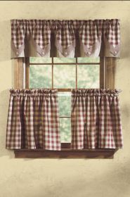 York Lights Lined Point Valance - Wine
