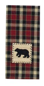 Concord Black Bear Applique Dishtowel