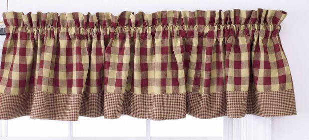 York Valance - Wine - 14"L