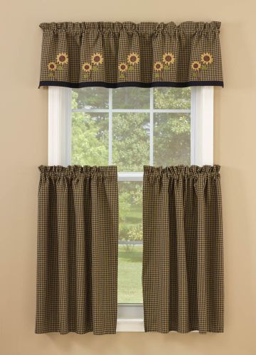 Sunflower Check Lined Valance