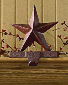 Star Stocking Hanger - Red Finish