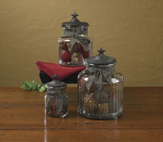 Black Star Glass Jar - 5.5"H