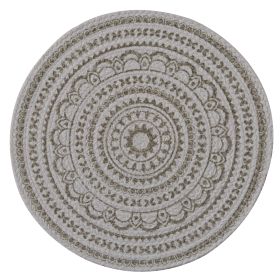 Zuri Medallion Printed Round Placemat - Mushroom