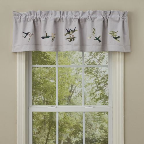 Hummingbird Embroiderd Lined Valance