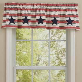 Stars And Stripes Patch Lined Valance  - 14"L