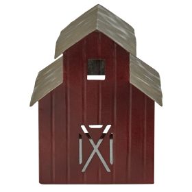 Metal Barn Tea Light Holder