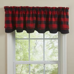 Buffalo Check Lined Layered Valance 16"