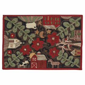 Farm Life Hooked Rug 2' x 3'