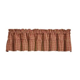 Sturbridge Plaid Ruffle Valance 14"L - Wine