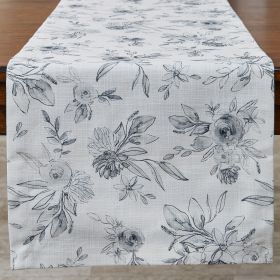 Midnight Floral Table Runner 54"L