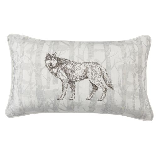 Wild And Beautiful Wolf Printed Pillow 12" X 20" - Poly