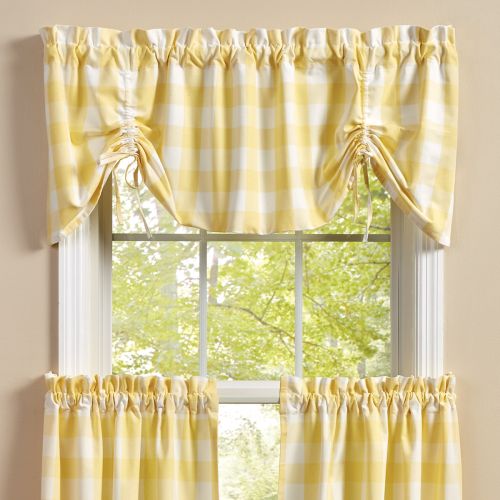 Wickow Lined Farmhouse Valance 20"L - Yellow