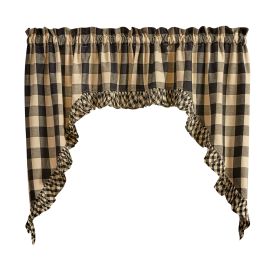 Wicklow Ruffled Swags 36" L - Black