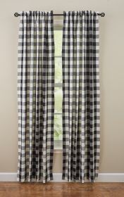 Wicklow Check Lined Panels - 84"L - Black & Cream