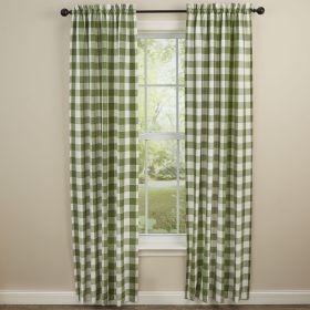 Wicklow Check Lined Panels - 84"L - Sage